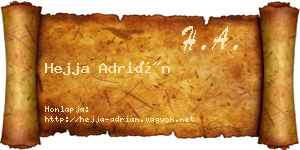 Hejja Adrián névjegykártya